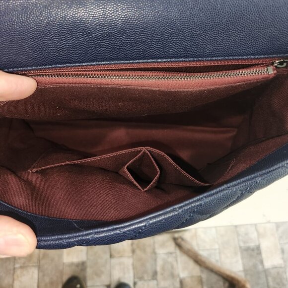 Chanel Caviar Quilted Navy Blue Flap-bag, Authentic - Picture 12 of 16